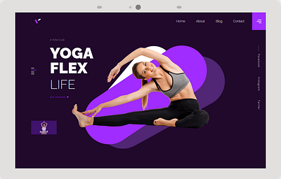 Yoga website template dribbble, template, themes animation attractive banner creative dribbble fitness gym heropage landingpage shape ui yoga
