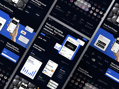 Odading Personal Finance - Landing Page (Darkmode) darkmode graphic design landingpage landingpagedesign ui uidesign uiux ux uxdesign webdesign website websitedesign