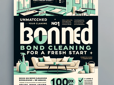 Bond Cleaning Poster Design bondclean carpetcleaning graphic design housecleaning