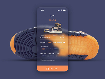 Daily UI #002 credit card checkout dailyui nike ui