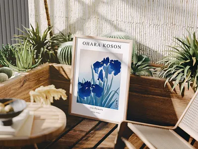 Boho Wood Frame Mockup art print mockup artwork mockup canva mockup digital art display digital frame frame mockup frame template interior art mockup mockup frame natural light photopea template photoshop mockup poster mockup wood frame mockup