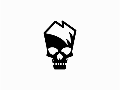 Punk Skull Logo branding cartoon character dark death design emblem icon illustration logo mark mascot music negative space punk rock skeleton skull vector