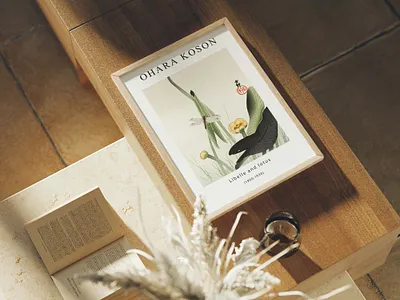 Boho Wood Frame Mockup art print mockup artwork mockup canva mockup digital art display digital frame mockup frame mockup interior art mockup mockup for photo photoshop mockup poster mockup printable art mockup