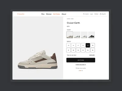 Product Page ecommerce fashion product page ui ui design website