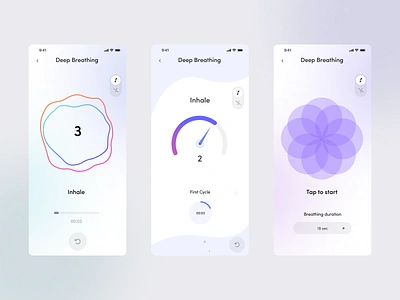 Deep Breathing options app breathing deep breath illustration infographics meter mobile app speed o meter ui ux