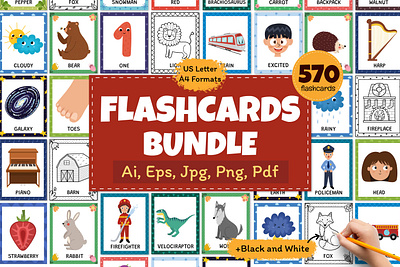 Flashcards Bundle: 570 in 1 worksheet