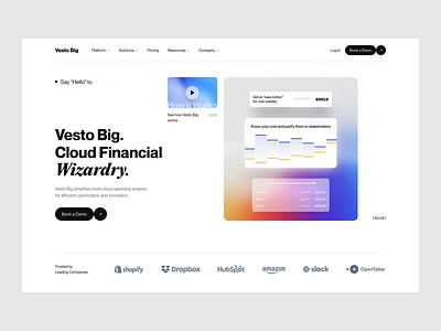 FinOps - Cloud Landing Page animation b2b banking clean cloud database finance fintech framer home page homepage landing page landingpage saas startup ui web design webdesign webflow website