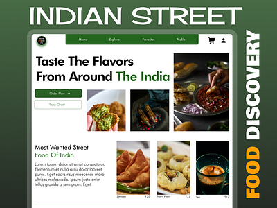 Indian Street Food Discovery | Day-16 (Ui Challenge) dailyui discovery of food food guvi indianfood ui uichallenge