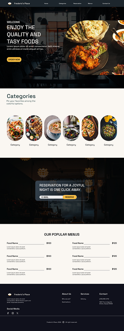 Landing Page Design-Restaurant branding graphic design landingpage restaurant ui ux webdesign