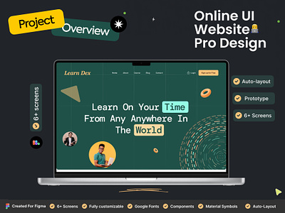 Online Course Web Template and Education website UI Kit Design branding design education learning website eduction website graphic design learning website online courses website online education app online learning online learning platform online learning website online ui website teaching website udemy website webiste