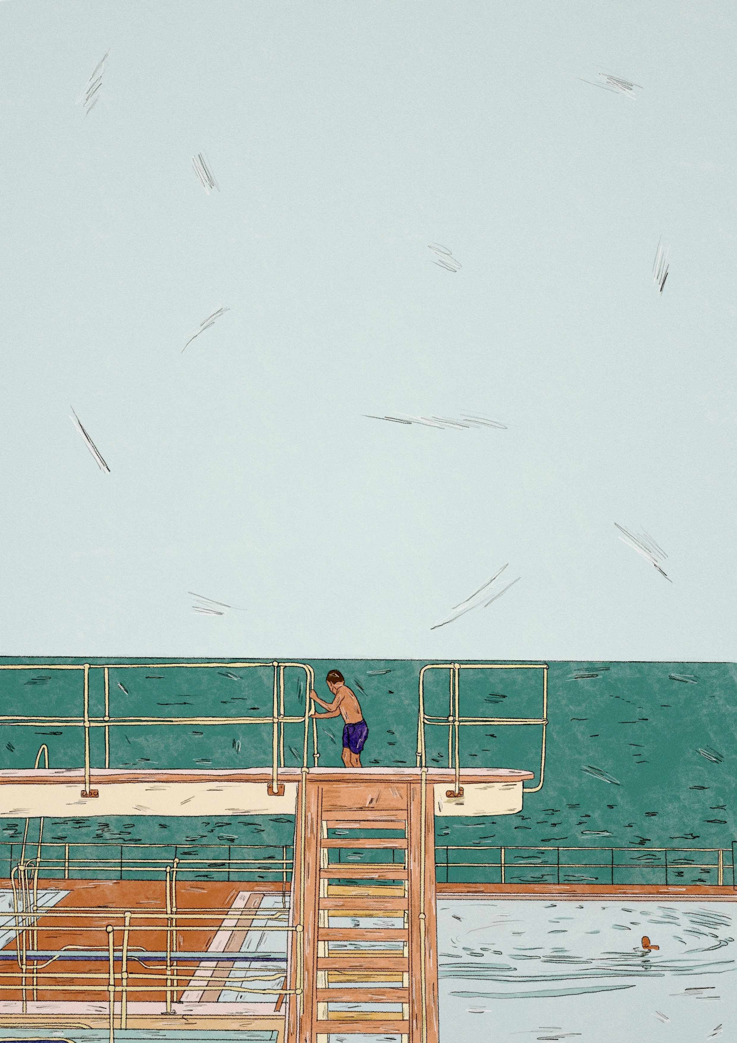 Sea Point Pools 2d artwork cape town character details illustration procreate sea point summer swimming texture