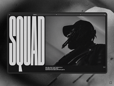About page [squad] abstract black branding concept design minimal team typography ui webdesign
