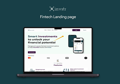 Invstr Landing page design experience fintech investment ui user interface ux web website