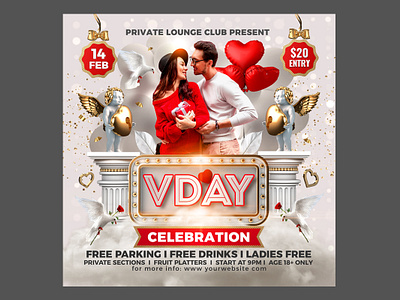 Valentines Day Flyer couple flyer love poster poster valentine valentines day party