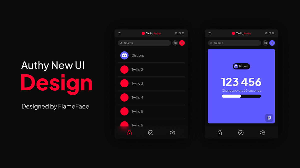 Authy New UI Design by FlameFace on Dribbble