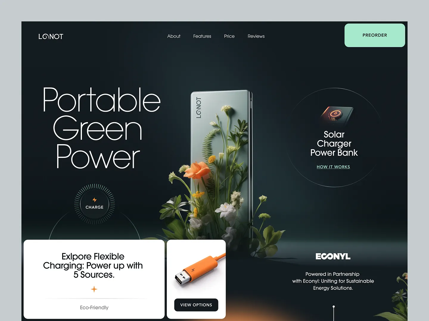 Vibrant and Eco-Friendly: The Lonot Portable Green Power Website