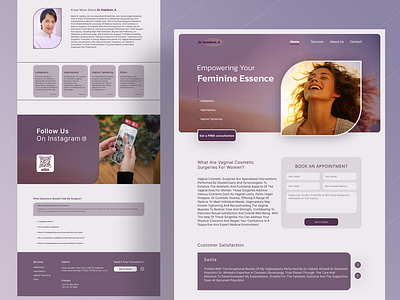 Website UI for Doctor Ahmadi ai artificial intelligence doctor dr labiaplasty landing page monochrome purpule self confidence simple surgery ui ui design ux ux design women