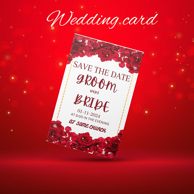 Good looking wedding card with rose and red theme canva good red rose wedding