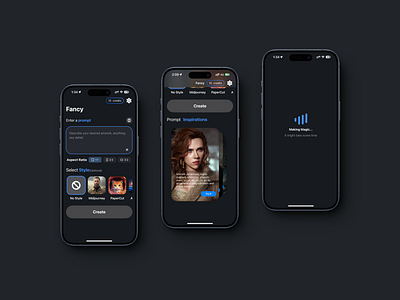 Fansy : AI Image Generator app graphic design illustration ui