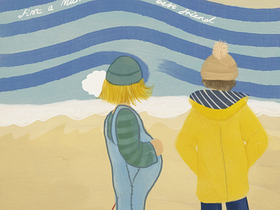 Commission - 'First a Mum, forever a best friend'. 2023 art beach beachart beachdrawing beachillustration commission illustration illustrative ipad landscape onthebeach personalillustration pregnant