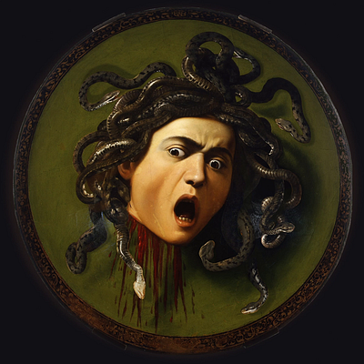 Painting Alive series - Medusa | Caravaggio famousart