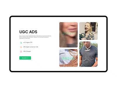 Adsellr. UGC ADS animation branding business clean design ecommerce figma flat graphic design green icon illustration interface minimal motion motion graphics ui ux web website