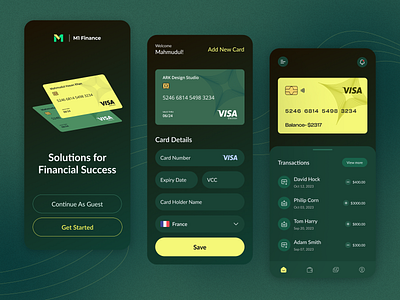 Financial Mobile App app interface designer application application design banking card crypto finance manager financial app fintech invest mobile app tech transaction ui ux design uiux designer visa wallet app