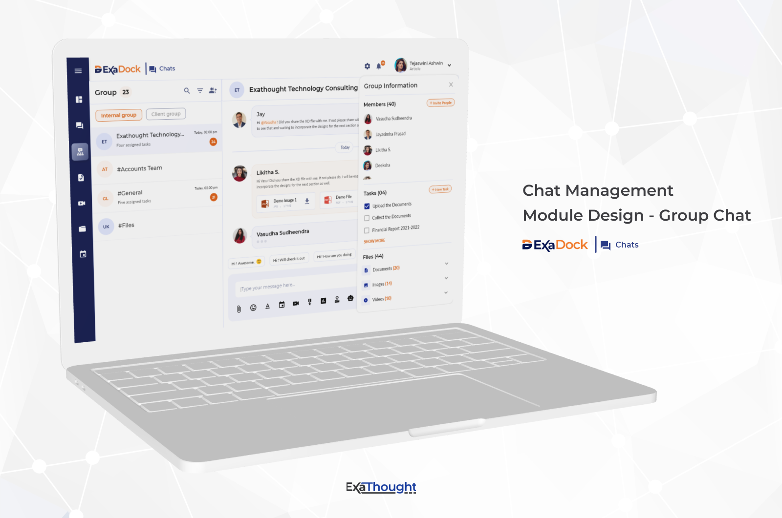 Redefining Conversations with Advanced Chat Management channel chat chatmanagement communication conversation documents empty state emptystate groupchat groupcreation groupinformation illustration management messages module profile thread uiux upload ux