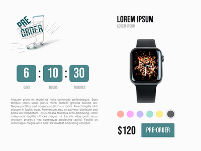 Pre Order - Daily UI 075 app dailyui75 design figma pre order preorder shoping ui uix101 ux watch web