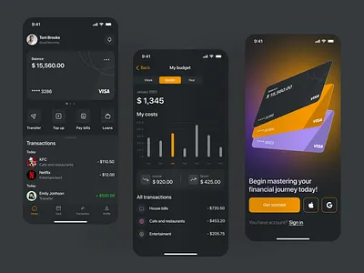 SwiftBank | Mobile App app bank card design finance illustration typography ui