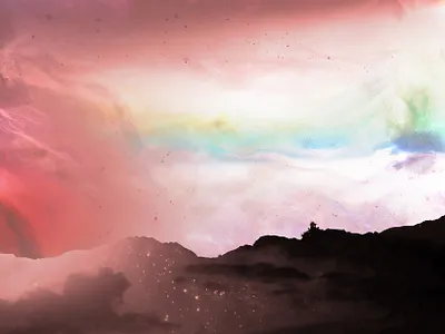 New Cover artwork cover art illustration landscape mountain record cover sky space stars