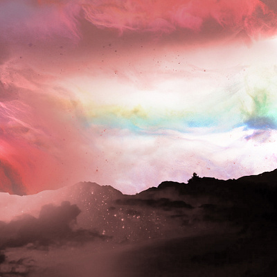 New Cover artwork cover art illustration landscape mountain record cover sky space stars