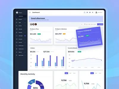 ProSyncr crm dashboard dashboard design ui ux