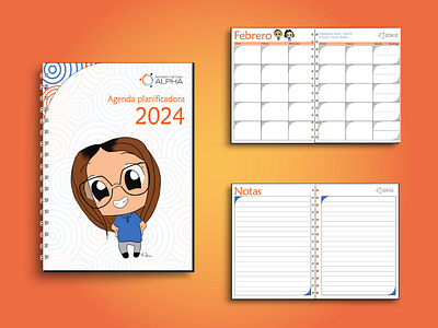 Agenda planificadora 2024 2024 agenda branding design graphic design illustration ilustración journal personajes vector
