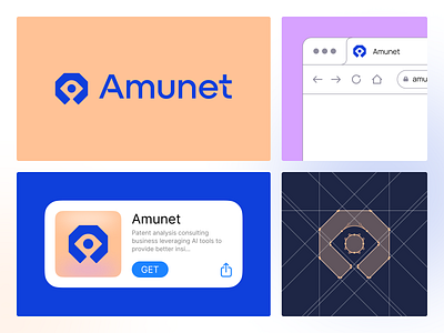 Amunet Logo branding design eye free graphic design grid hiden icon logo minimal modern vector