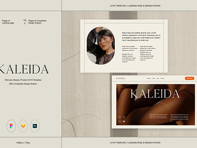 Kaleida Services UI KIT Template beauty beautywebsitedesign earth tone landing landingpage minimalist minimalistdesign minimalistuikit minimalistwebsitedesign modernismdesign productwebsite serviceswebsitedesign skincare skincarewebsitedesign uidesign uikittemplate website website template