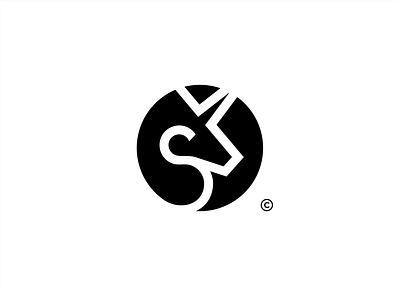 Letter S + Horse Logo Combination branding brandmark design designlogo graphic design horse icon initials logo logo logotype monogram monogram logo unicorn
