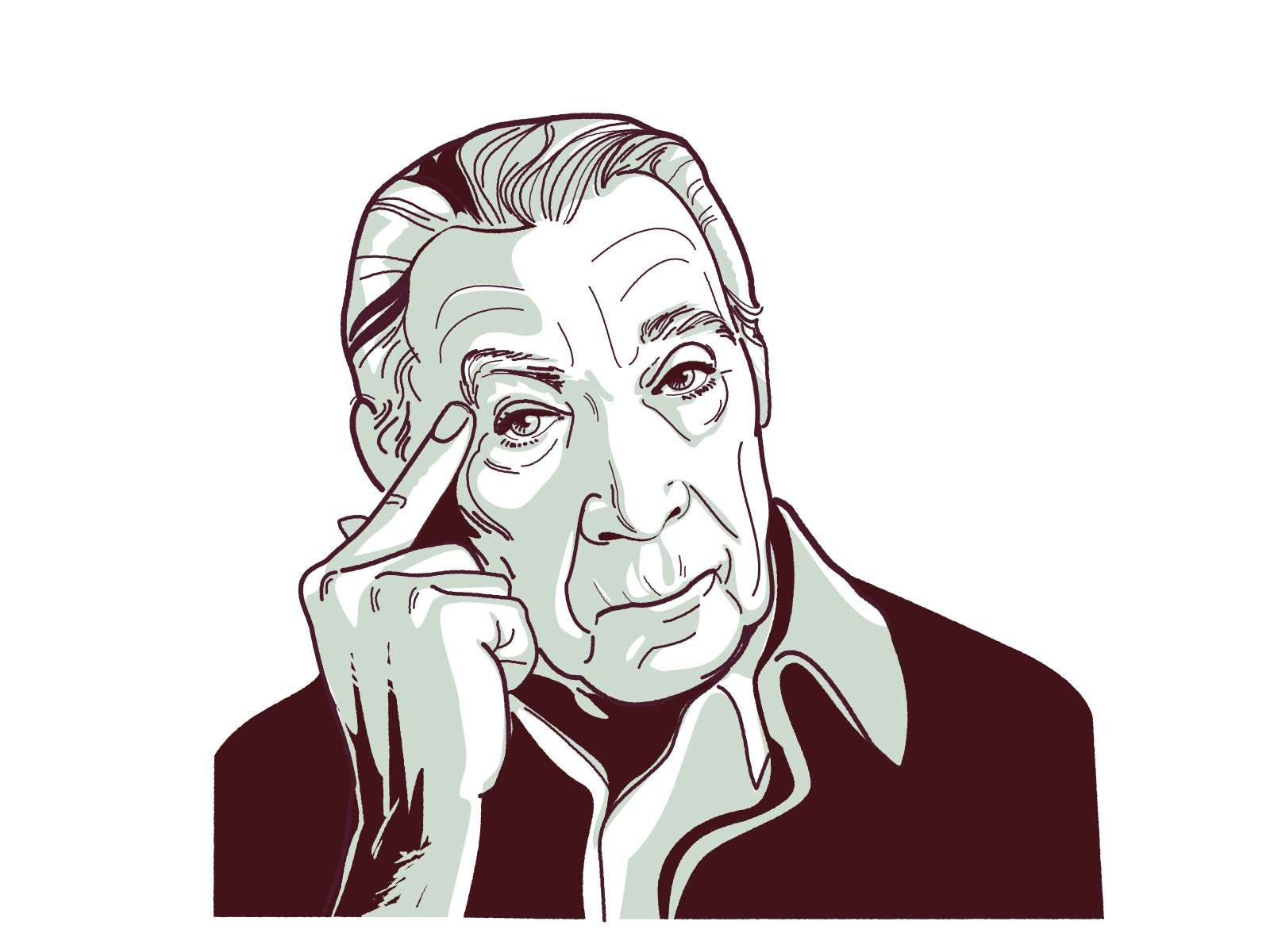 Anthony Quinn actor celebrate character cinema face graphic illustration portrait vector