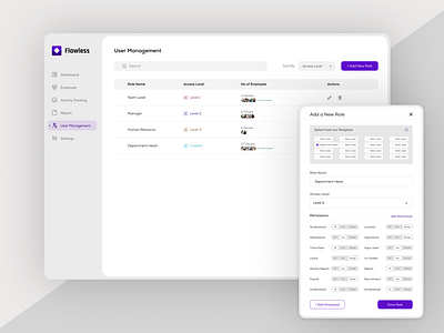 Flawless Dashboard admin dashboard employee fintech hr management settings ui user ux web