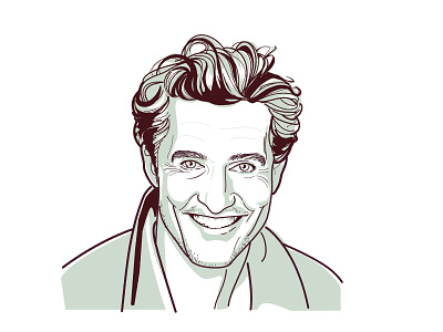 Matthew McConaughey actor celebrate character cinema face graphic illustration lineart portrait vector