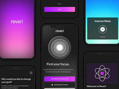 Reveri's App Redesign app branding health hypnosisapp mobile mobileapp rebranding redesign ui ux wellness