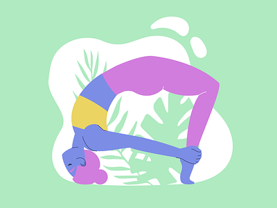 Yoga Illustration Series 1 flat illustration vector woman yoga