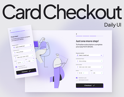 Card Checkout UI Concept card challenge checkout daily dailyui design form payment ui uichallenge uidesign ux uxui