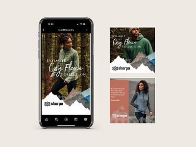 Cosy Fleece//Sherpa Adventure Gear fashion graphic design instagram instagram story design marketing design social media