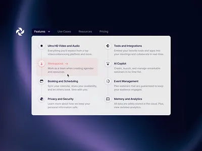 Navigation Menu dropdown header icons list menu navigation ui