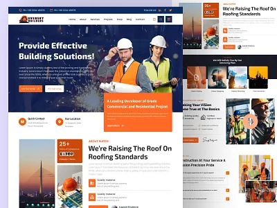 Construction Landing Page animation branding construction landing page graphic design make a construction website motion graphics ui