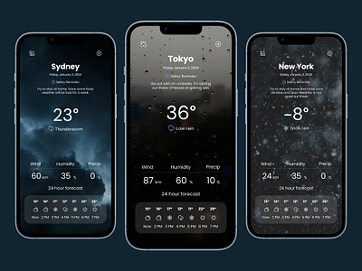 Weather iOS App ❄️ android animation branding graphic design interface ios meteorology mobile motion graphics uiux weather app weather forcast weather icon