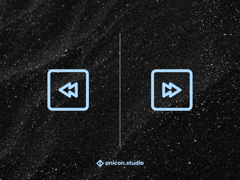 Forward and rewind icons anicon animated logo design graphic design icon illustration json logo lottie motion design motion graphics ui ux web