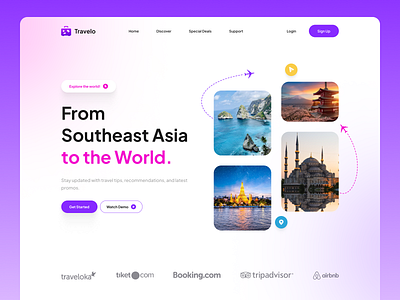 Travelo - Travel Web Design design figma landing page tour travel ui website