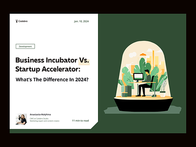 Business Incubator Vs. Startup Accelerator accelerators app article blog business design interface money startup support ui uiux ux work